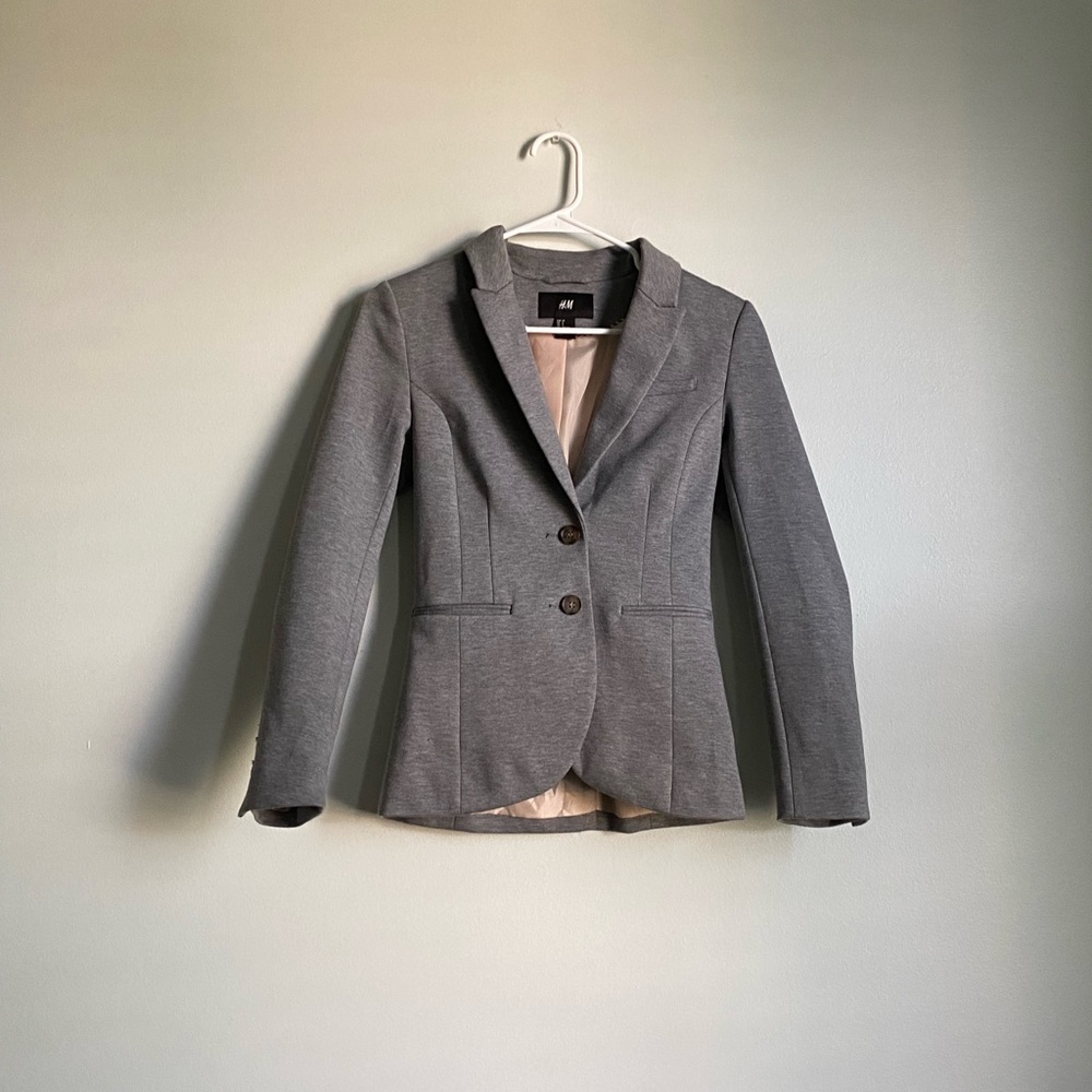 grey h&m blazer